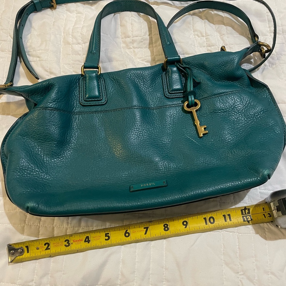 Fossil Turquoise Leather Shoulder Bag